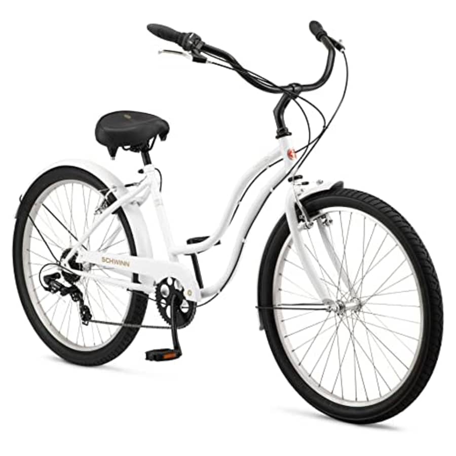 Schwinn Mikko Adult Beach Cruiser Bike, 26-Inch Wheels, 17-Inch Steel Frame, 7-Speed Twist for $470