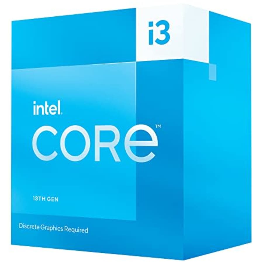 Intel Core i3-13100F Desktop Processor 4 cores (4 P-cores + 0 E-cores) 12MB Cache, up to 4.5 GHz for $110 Intel Core i3-13100F Desktop Processor 4 cores (4 P-cores + 0 E-cores) 12MB Cache, up to 4.5 GHz for $110