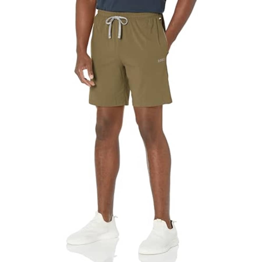 BOSS Men's Mix&Match Cotton Stretch Lounge Shorts, Deep Olive Green for $29