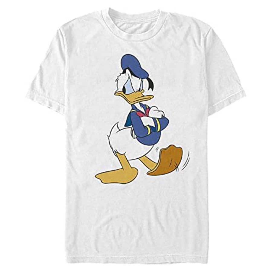 Disney Men's Characters Traditional Donald T-Shirt, White, Medium for $20