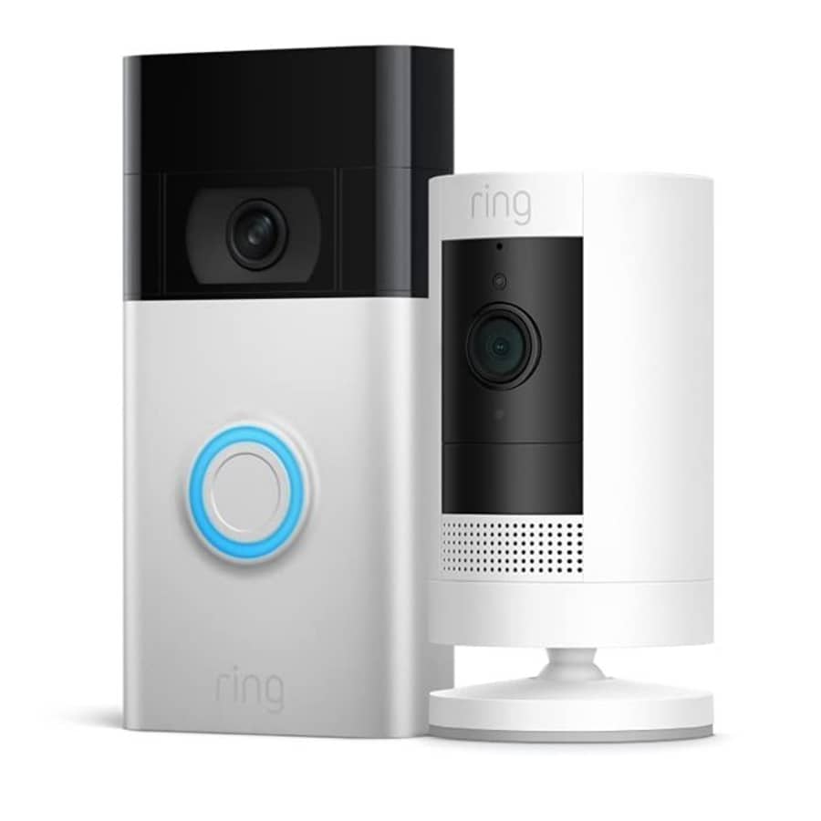 Ring 1080p Wireless Video Doorbell w/ Wireless Stickup Cam for $100