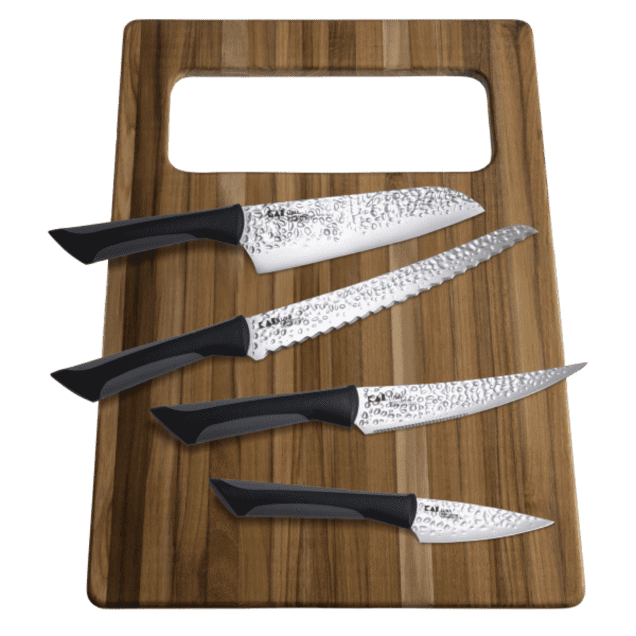 Kai Luna Professional Knife Set with Sheaths & Cutting Board for $29