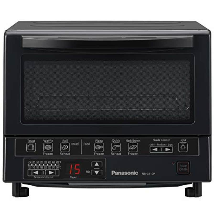 Panasonic FlashXpress Compact Toaster Oven with Double Infrared Heating, Crumb Tray and 1300 Watts for $130