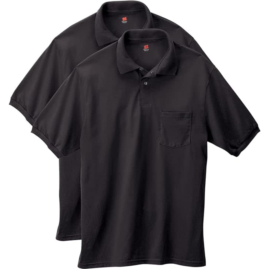 Hanes Men's EcoSmart Polo Shirt 2-Pack for $13