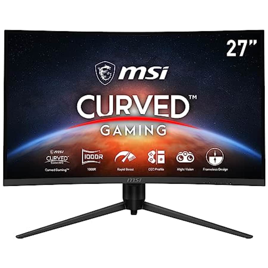 MSI G271CP, 27" Gaming Monitor, 1920 x 1080 (FHD), VA, 165Hz, FreeSync Premium, HDMI, Displayport, for $161