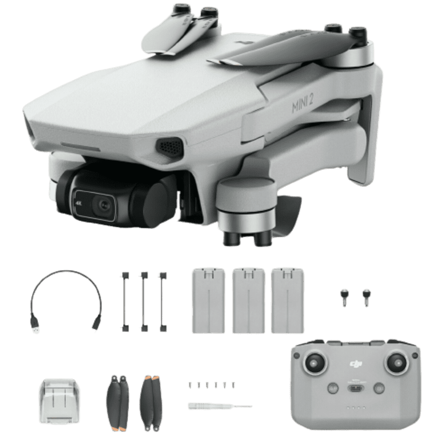 DJI Mini 2 4K Quadcopter Drone 3-Battery Bundle for $363