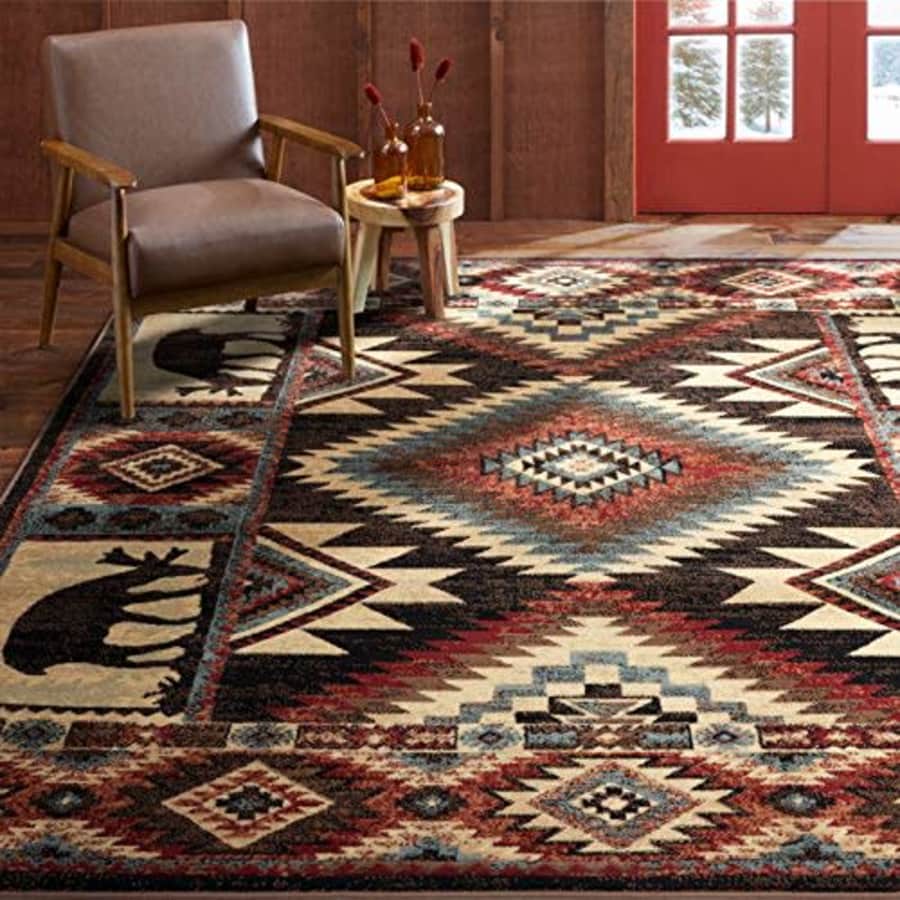 Home Dynamix Buffalo Southwest Rustic Area Rug, Brown/Red, 5'2"x7'2", Rectangular for $60