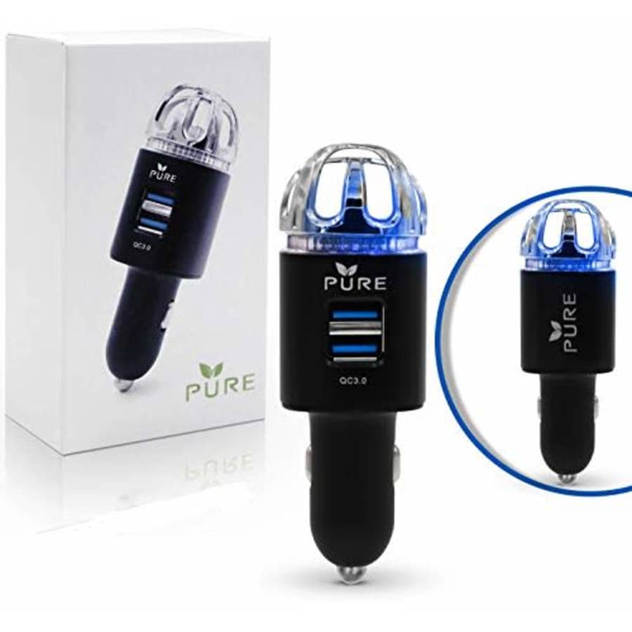 Pure Car Air Purifier Premium Air Ionizer & Car Charger Accessory w/ Dual USB Ports - Quick Charge 3.0 - for $25 Pure Car Air Purifier Premium Air Ionizer & Car Charger Accessory w/ Dual USB Ports - Quick Charge 3.0 - for $25