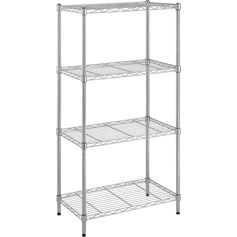 Amazon Basics 4-Shelf Adjustable Storage Shelving Unit: $36