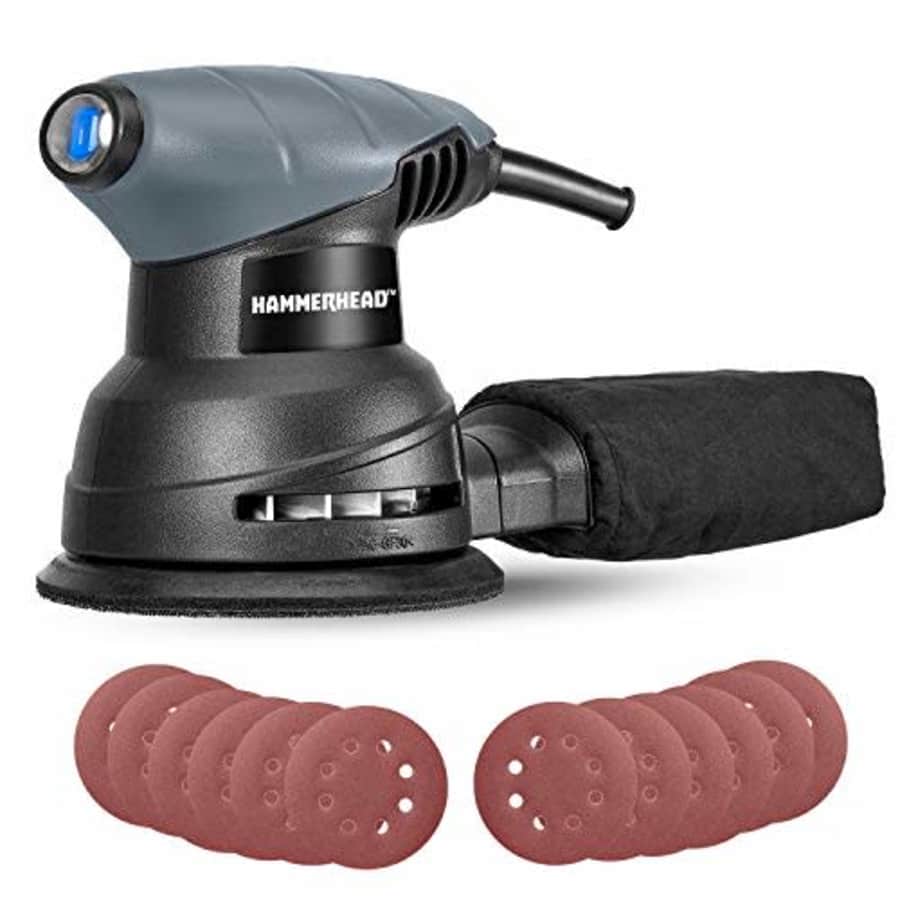 Hammerhead 2.0-Amp 5-Inch Random Orbit Sander with 12pcs Sanding Paper HAOS020 for $30 Hammerhead 2.0-Amp 5-Inch Random Orbit Sander with 12pcs Sanding Paper HAOS020 for $30