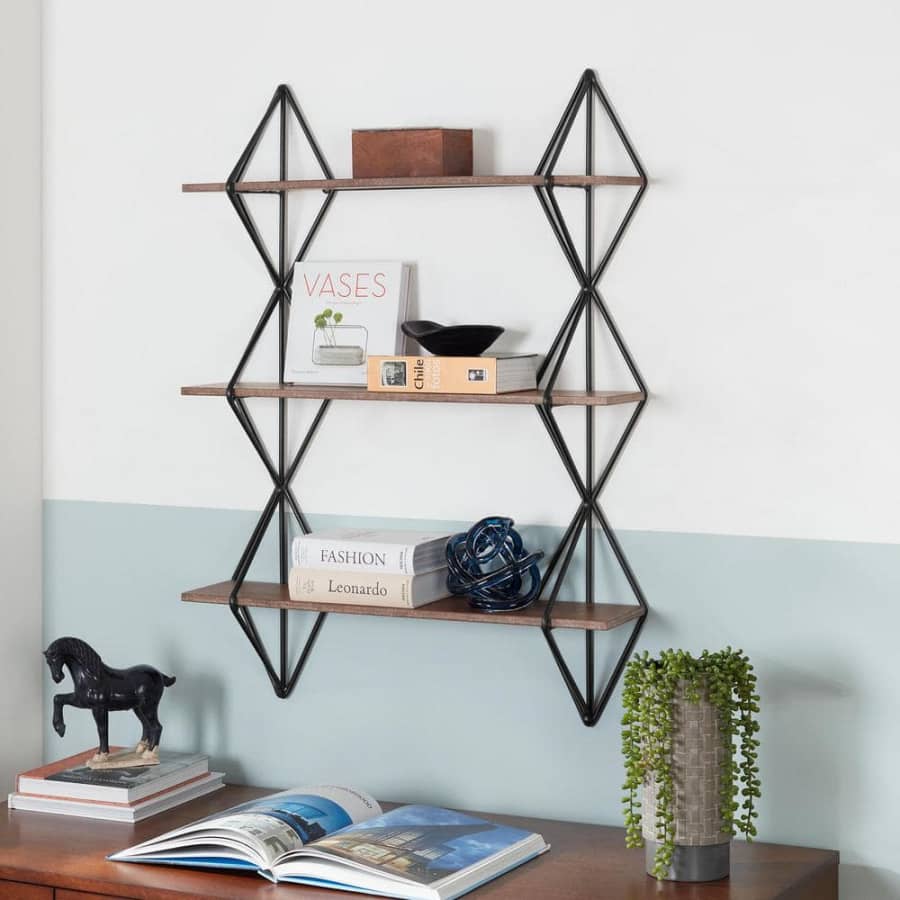 Home Decorators Collection Wood and Metal Wall-Mount Bookshelf for $63 Home Decorators Collection Wood and Metal Wall-Mount Bookshelf for $63