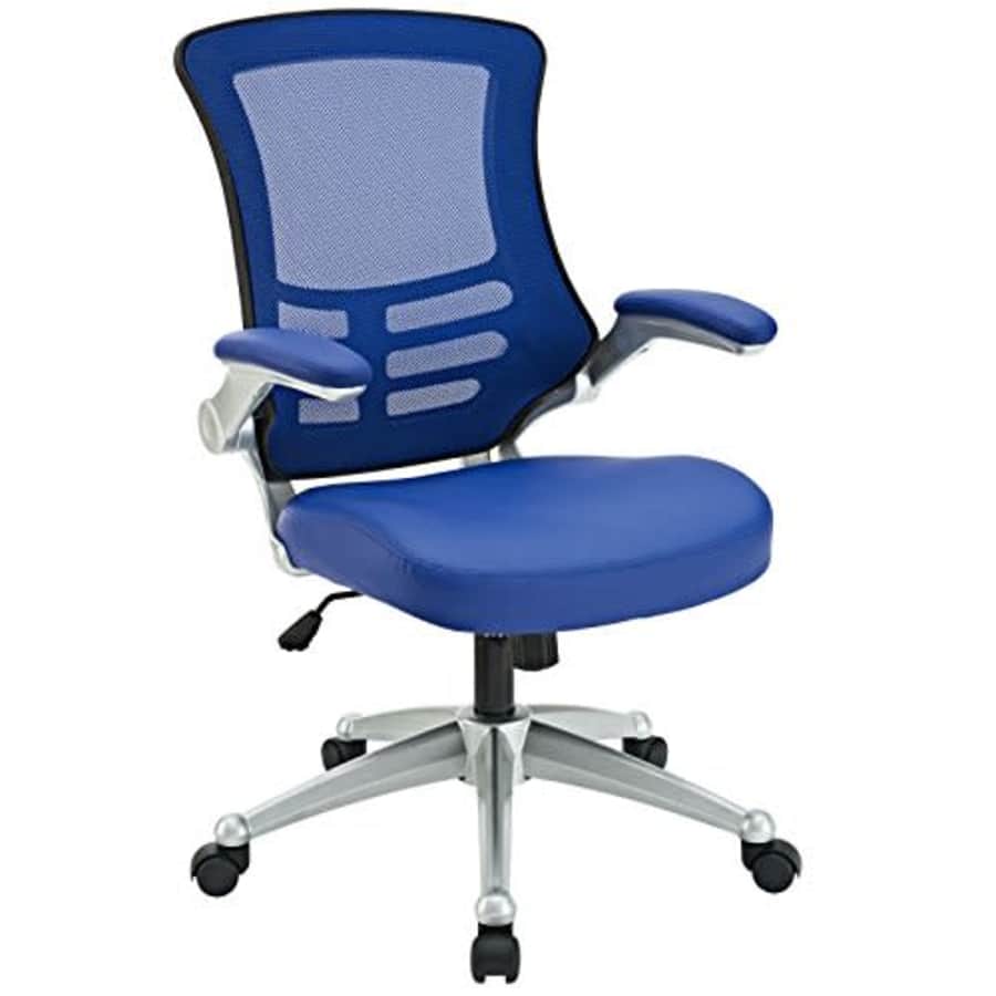 Modway Attainment Mesh Back and Vinyl SeatModern Office Chair in Blue for $186