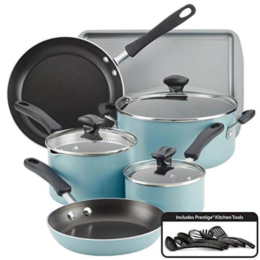 Farberware Cookstart DiamondMax Nonstick Cookware/Pots and Pans Set, Dishwasher Safe, Includes for $70 Farberware Cookstart DiamondMax Nonstick Cookware/Pots and Pans Set, Dishwasher Safe, Includes for $70
