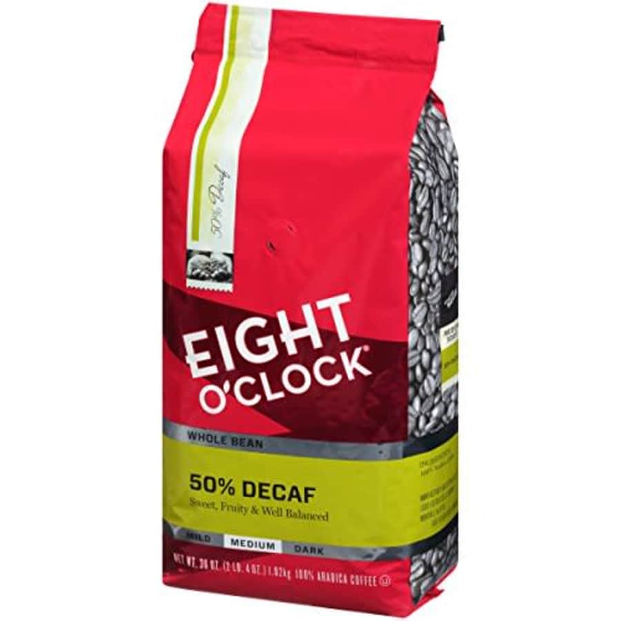 Eight O'Clock Coffee Eight O'Clock Whole Bean Coffee, 50% Decaf, 36 Ounce for $45