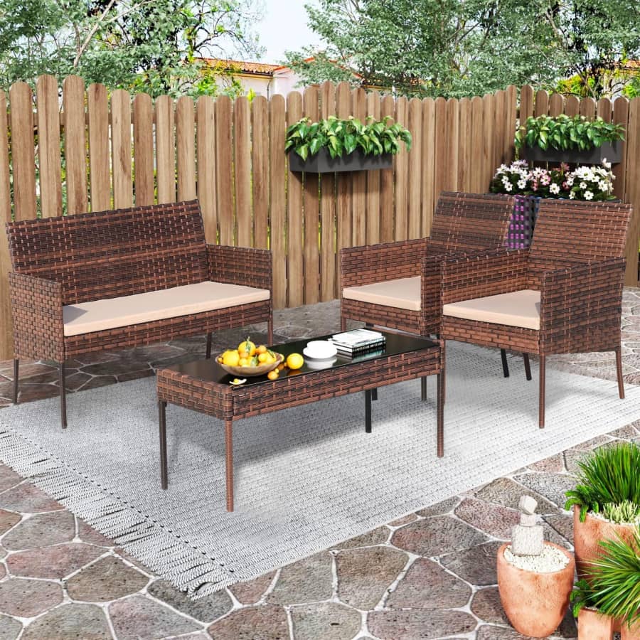 Segmart 4-Piece Patio Furniture Set for $134 Segmart 4-Piece Patio Furniture Set for $134