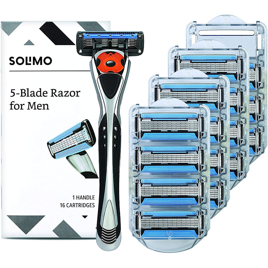 Solimo Men's MotionSphere 5-Blade Razor with 16 Cartridges for $12 w/ Sub & Save Solimo Men's MotionSphere 5-Blade Razor with 16 Cartridges for $12 w/ Sub & Save