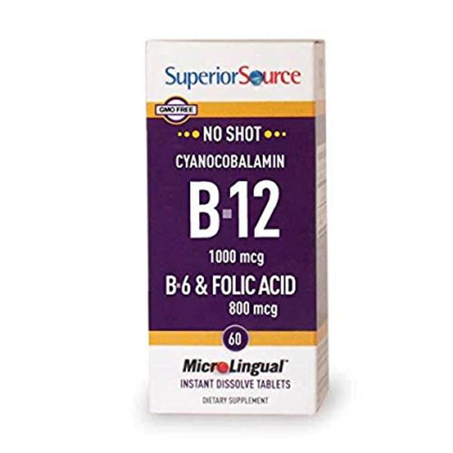 Superior Source B12/B6 /Folic Acid Multivitamin, 1000 mcg/2 mg/800 mcg, 60 Count for $9 Superior Source B12/B6 /Folic Acid Multivitamin, 1000 mcg/2 mg/800 mcg, 60 Count for $9