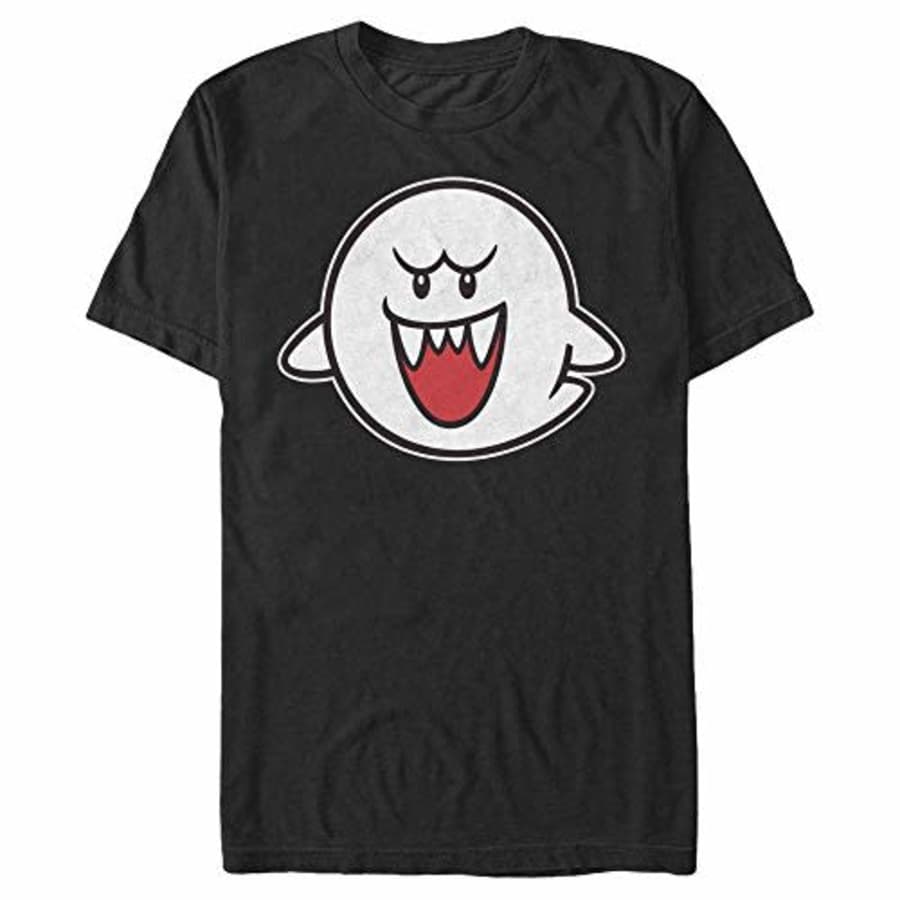 Nintendo Men's Super Mario Boo Character Portrait T-Shirt, Black, Small for $16