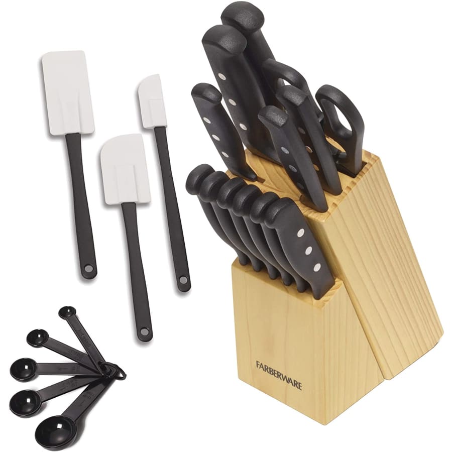 Farberware 22-Piece Knife Block Set with Kitchen Tools: $19 Farberware 22-Piece Knife Block Set with Kitchen Tools: $19