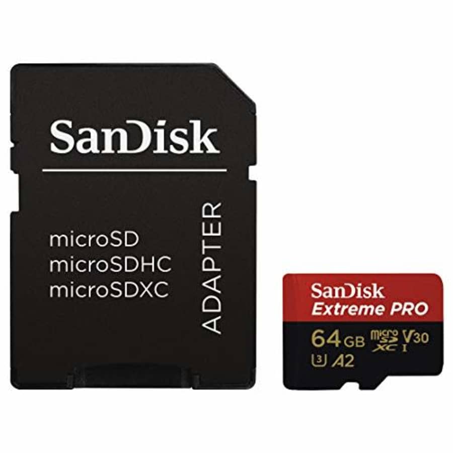 SanDisk Extreme Pro MicroSDXC UHS-I U3 A2 V30 64GB + Adapter for $20
