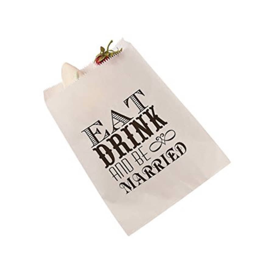 Fun Express - Eat Drink & Be Married Cake Bags for Wedding - Party Supplies - Bags - Paper Treat for $5