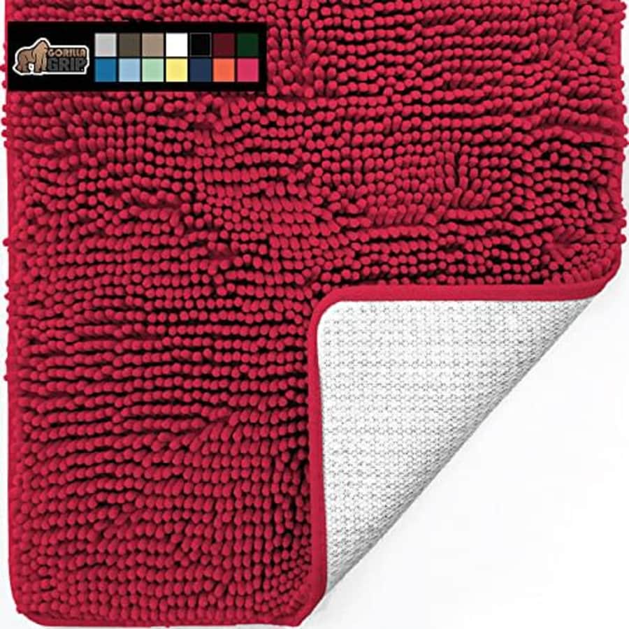 Gorilla Grip Bath Rug, 30x20, Thick Soft Absorbent Chenille Rubber Backing Bathroom Rugs, for $25