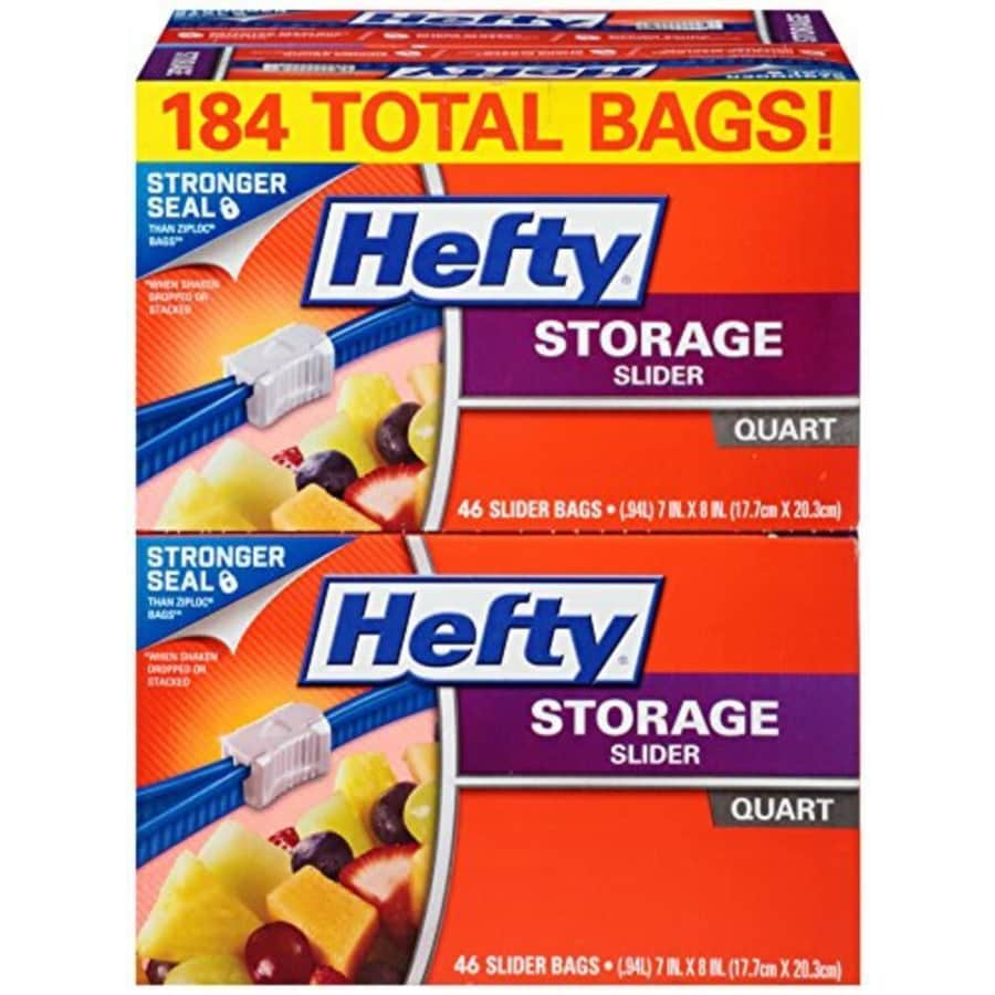 Hefty 1-Quart Slider Storage Bags 184-Count for $9