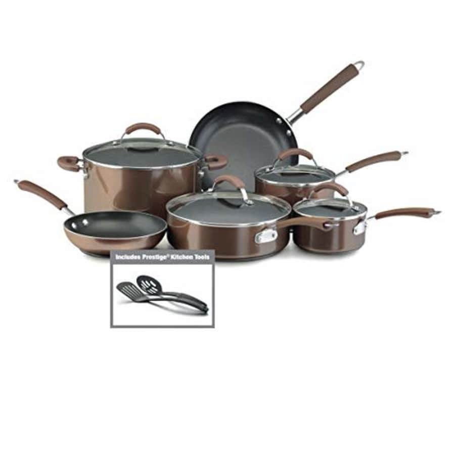 Farberware 10570 Millennium Nonstick Cookware Pots and Pans Set, 12 Piece, Bronze for $130