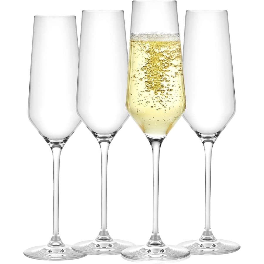 JoyJolt Crystal Champagne Flutes 4-Piece Set for $28