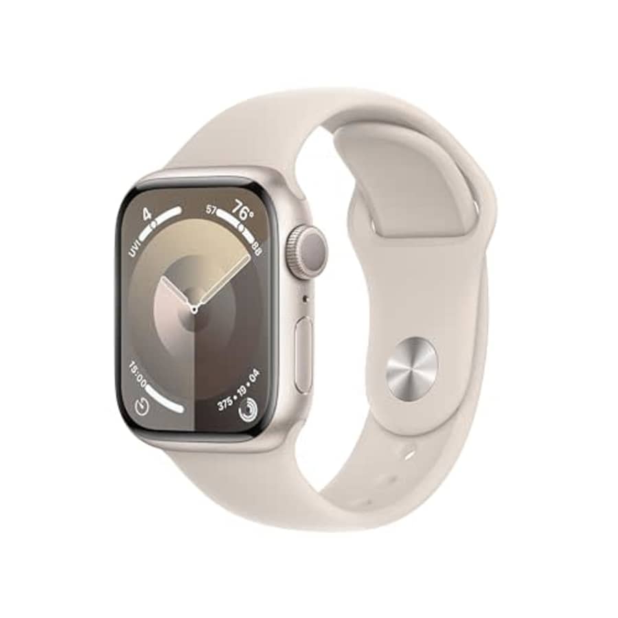 Apple Watch Series 9 [GPS 41mm] Smartwatch with Starlight Aluminum Case with Starlight Sport Band for $419