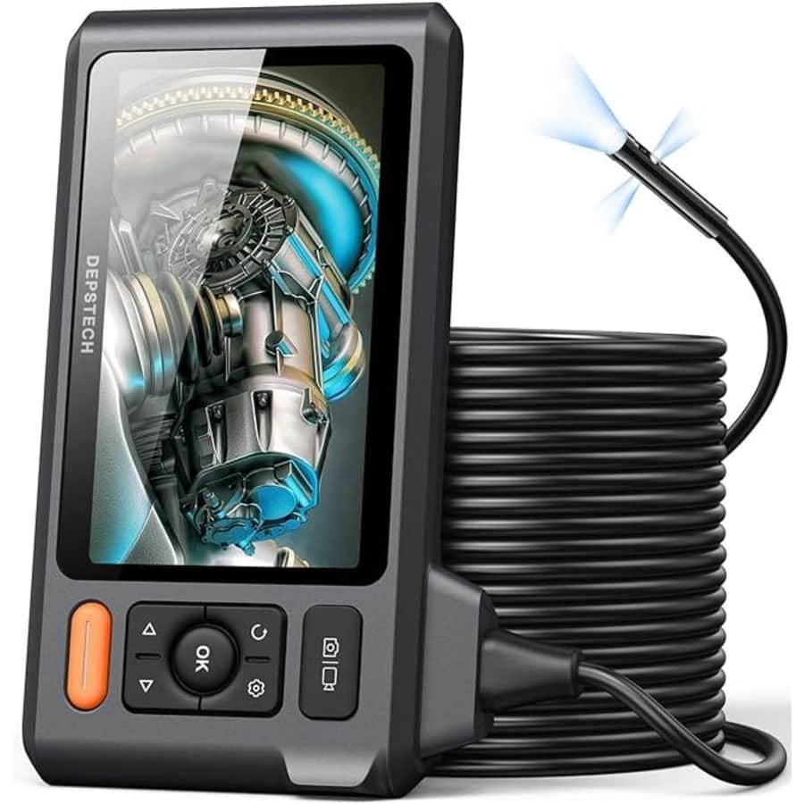 Depstech 5" 1080p Industrial Triple Lens Borescope Camera for $95