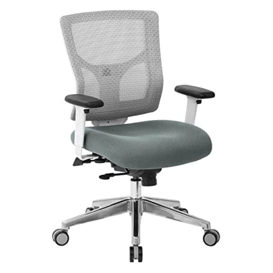 Office Star ProGrid Mesh Mid Back Task Chair, White and Grey for $311