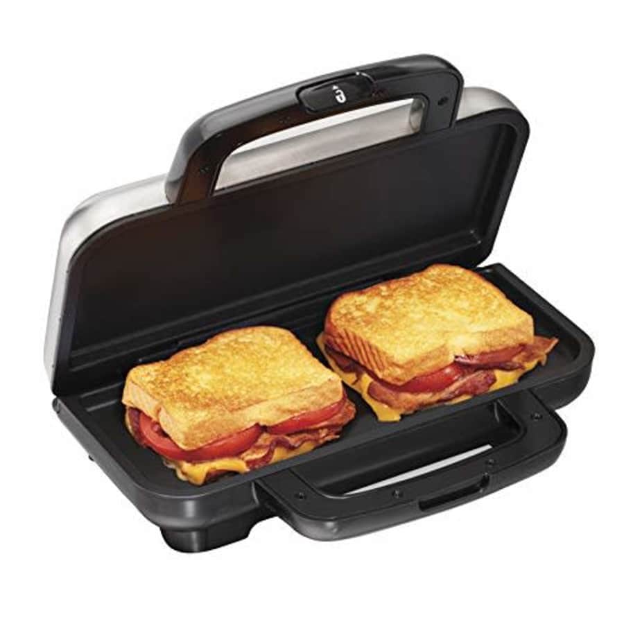Proctor Silex Deluxe Hot Sandwich Maker, Nonstick Plates, Stainless Steel (25415) for $37