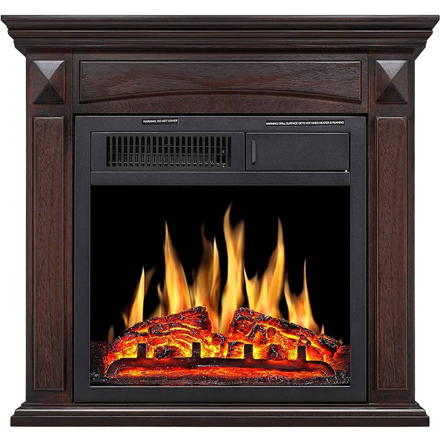 Rintuf 26" Freestanding Electric Fireplace w/ Mantle for $300