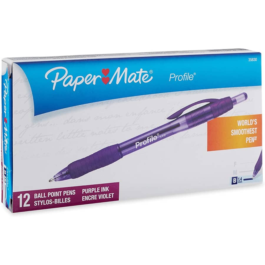 Paper Mate Profile Retractable Ballpoint Pens 12-Pack for $13 Paper Mate Profile Retractable Ballpoint Pens 12-Pack for $13