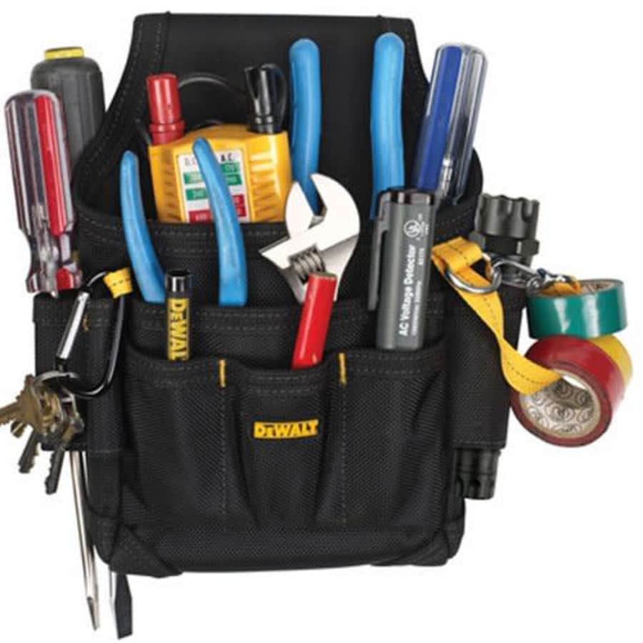 Custom LeatherCraft DEWALT DG5103 Small Durable Maintenance and Electrician's Pouch with Pockets for Tools, Flashlight, for $32