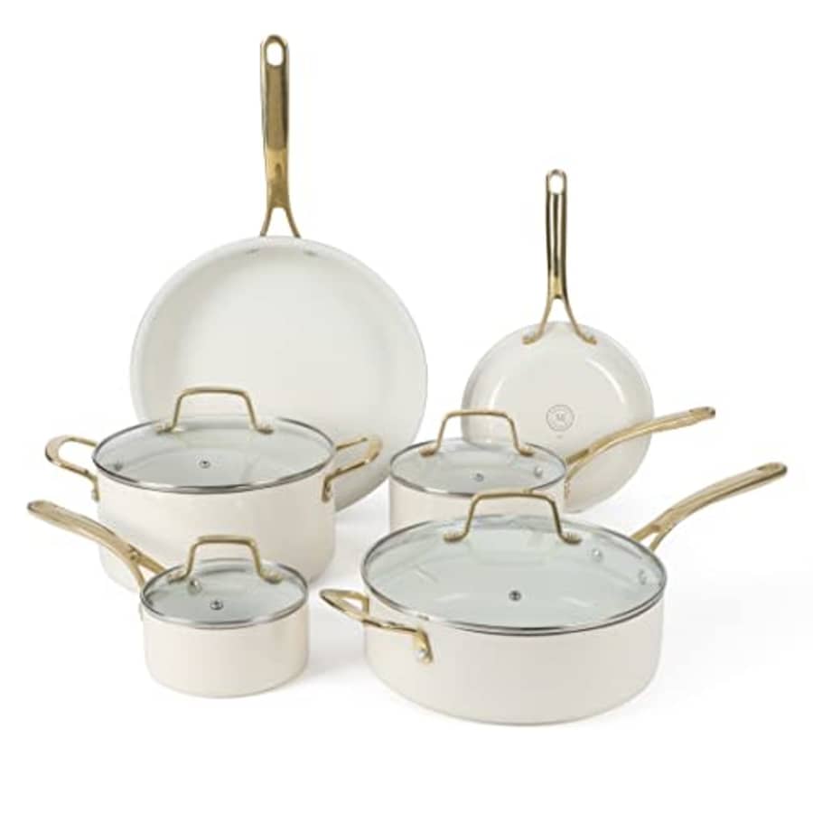 Martha Stewart Lockton Premium Nonstick PFA Free Ceramic Interior 10 Piece Heavy Gauge Enamel for $135 Martha Stewart Lockton Premium Nonstick PFA Free Ceramic Interior 10 Piece Heavy Gauge Enamel for $135