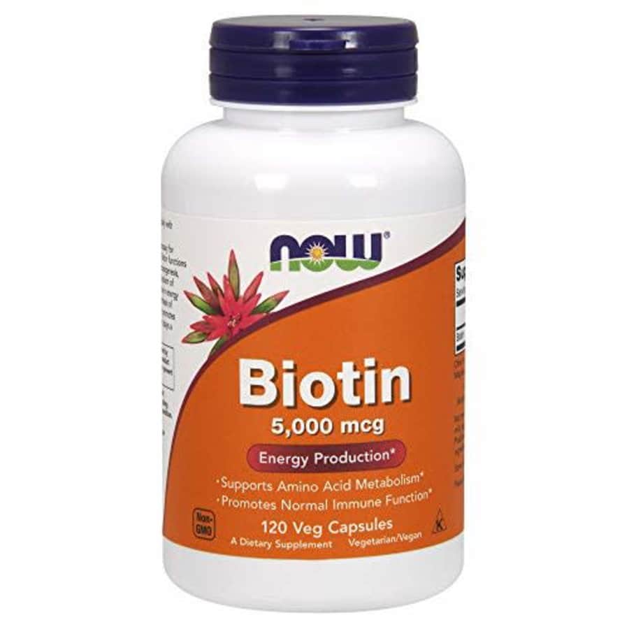 NOW Foods Biotin 5000 mcg Capsules, 120 Count for $12