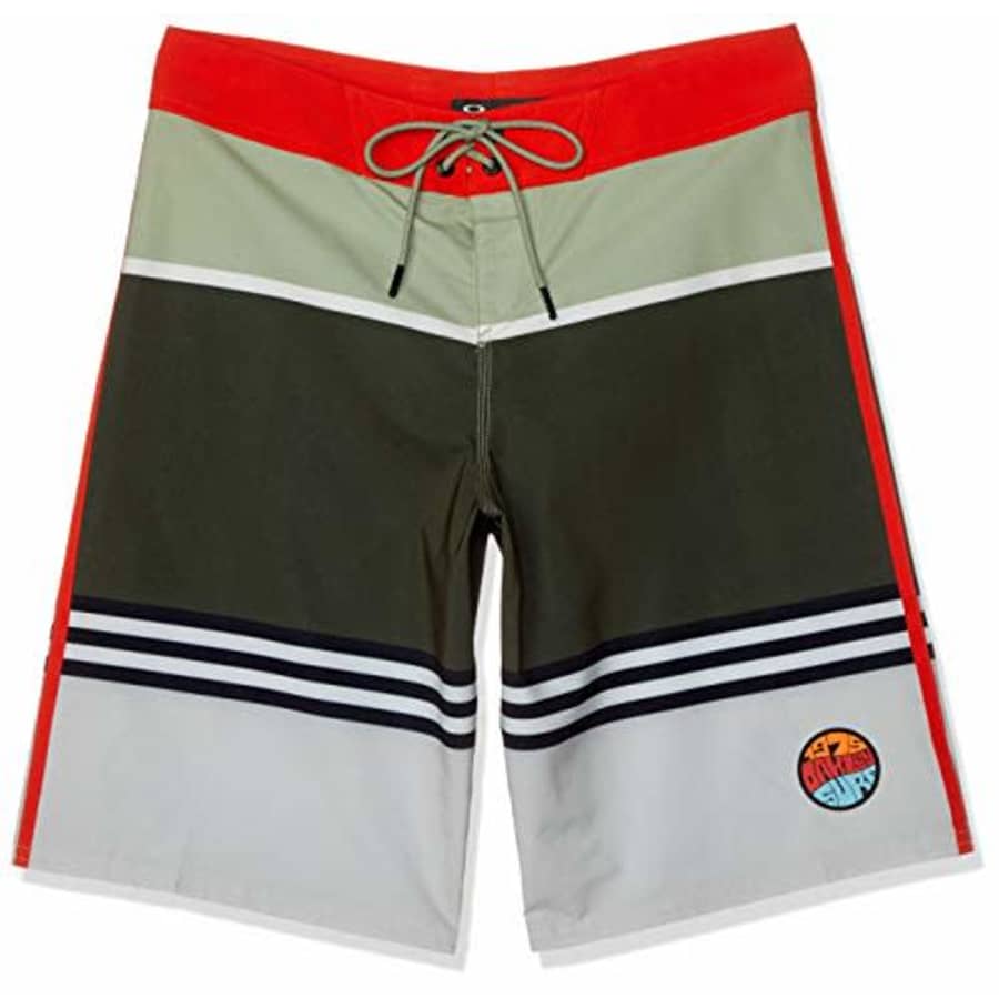 Oakley Men's Striped 1975 Boardshort 21, Dark Brush Color Block, 33 for $29