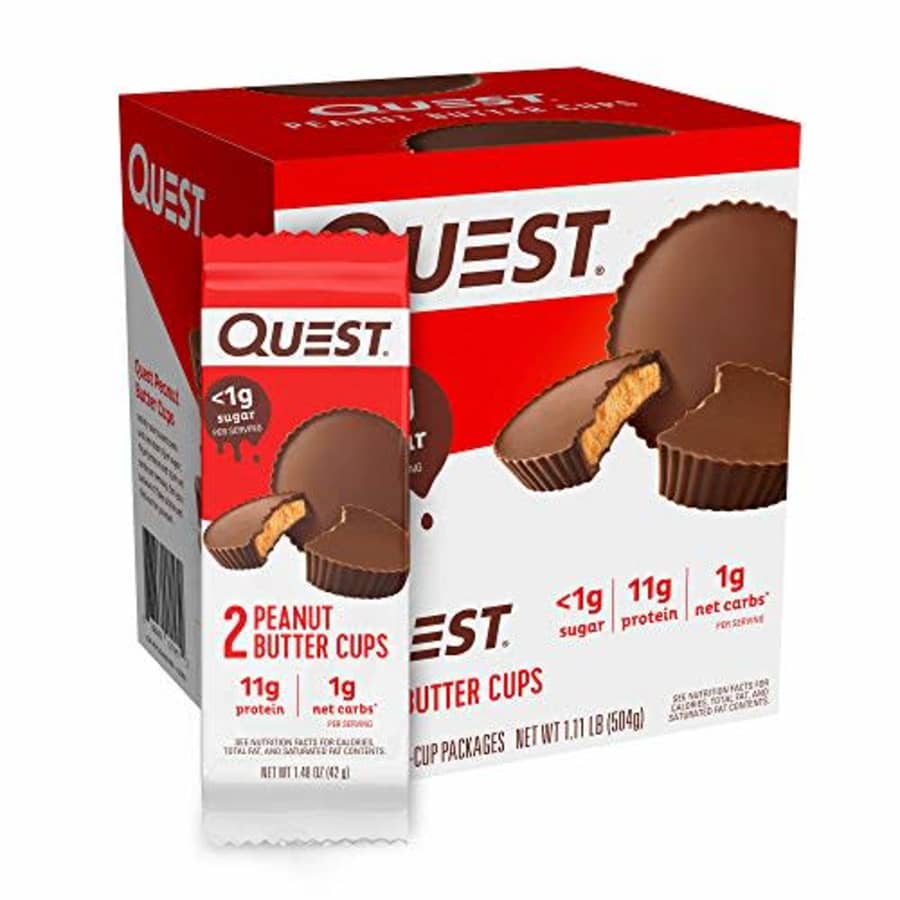 Quest Nutrition High Protein Low Carb, Gluten Free, Keto Friendly, Peanut Butter Cups, 12 Count for $27 Quest Nutrition High Protein Low Carb, Gluten Free, Keto Friendly, Peanut Butter Cups, 12 Count for $27