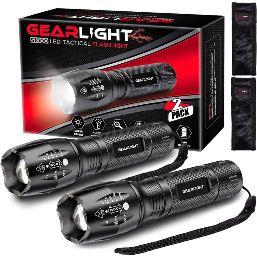 GearLight LED Tactical Flashlight 2-Pack for $20