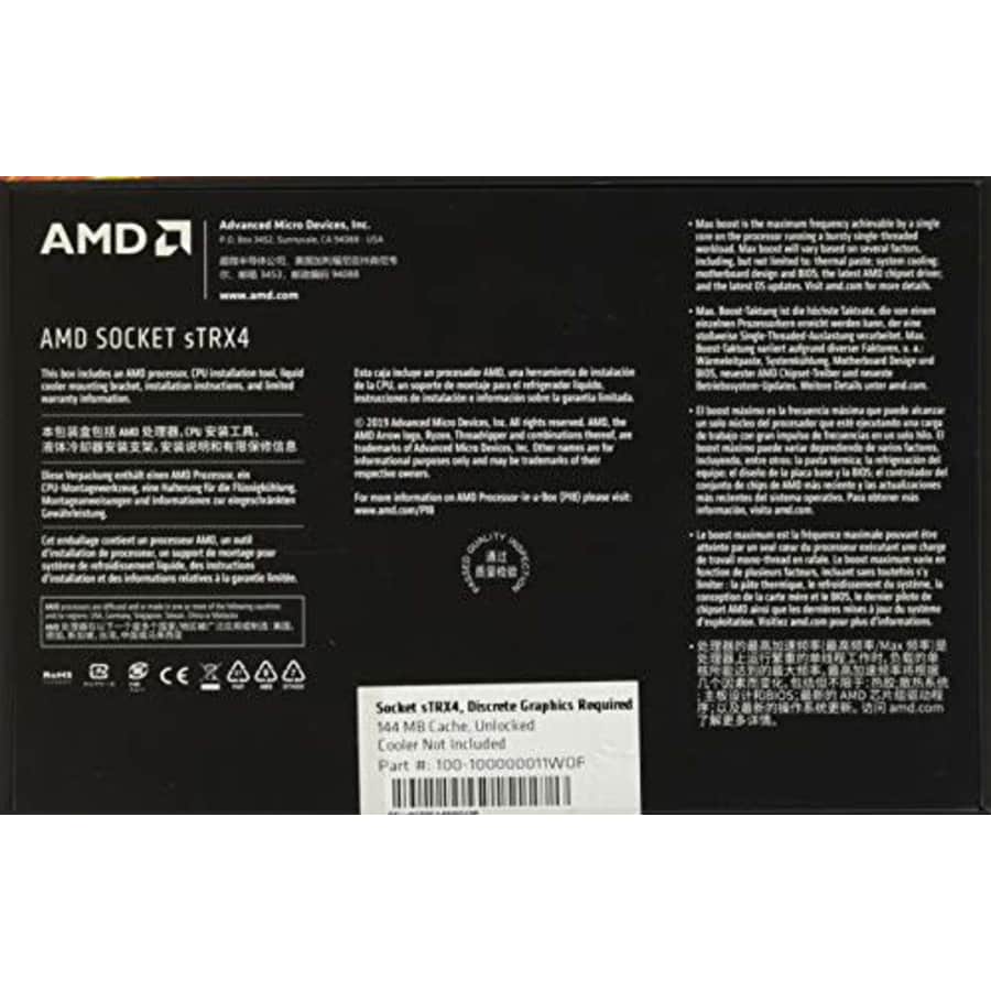 AMD Ryzen Threadripper 3970X 32-Core, 64-Thread Unlocked Desktop Processor, without Cooler for $1,971 AMD Ryzen Threadripper 3970X 32-Core, 64-Thread Unlocked Desktop Processor, without Cooler for $1,971
