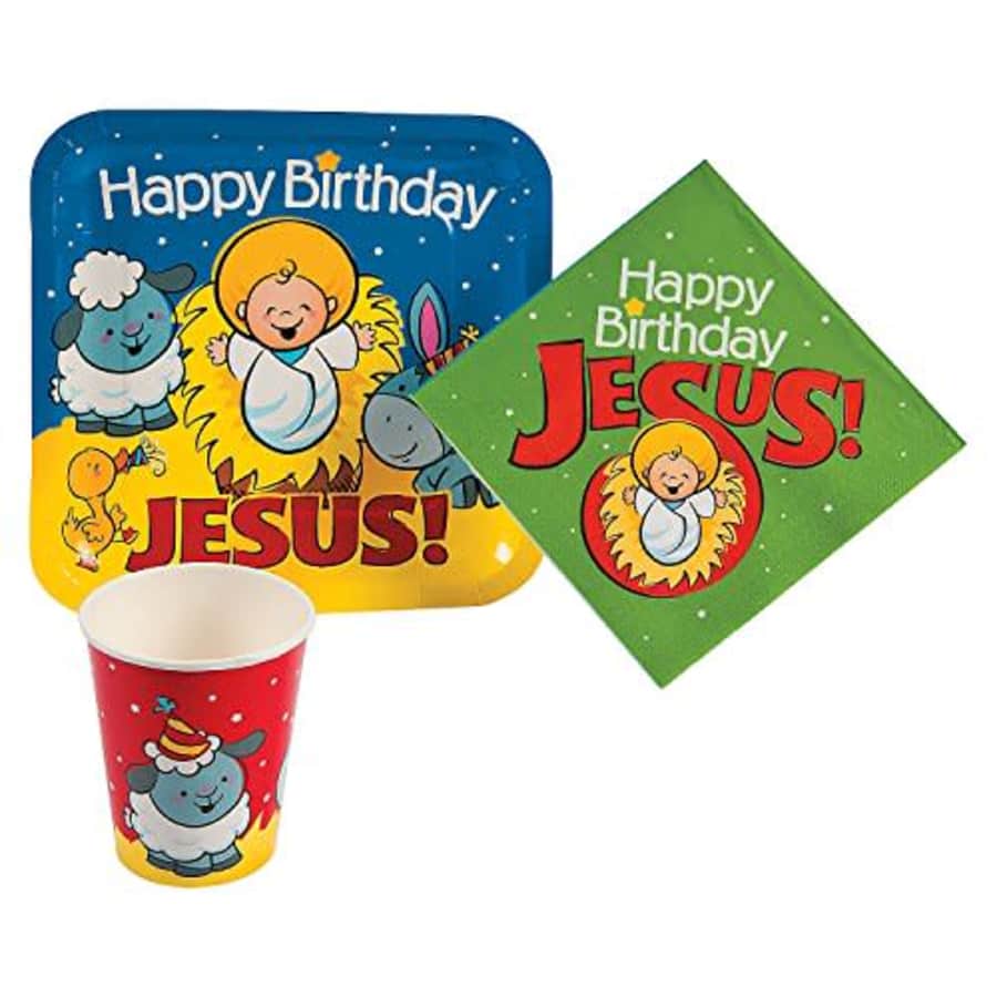 Fun Express Happy Birthday Jesus Tableware - Party Supplies - 32 Pieces for $16