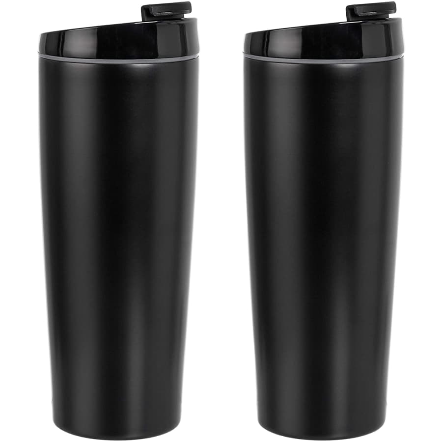 AmazonBasics 30-oz. Vacuum-Insulated Stainless Steel Tumbler w/ Flip Lid 2-Pack for $20