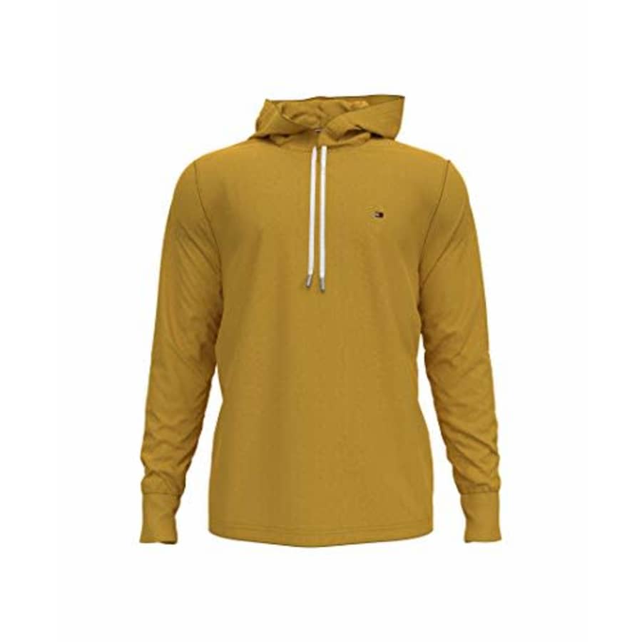 Tommy Hilfiger Men's Long Sleeve T Shirt with Hood, Golden Rod-PT, SM for $25 Tommy Hilfiger Men's Long Sleeve T Shirt with Hood, Golden Rod-PT, SM for $25