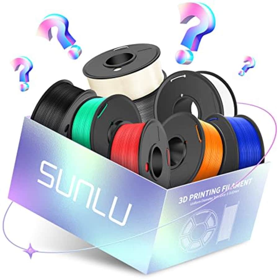 SUNLU 3D Printer Filament, 250g PLA Filament 1.75mm Bundle Multicolor, Neatly Wound PLA Filament, for $26 SUNLU 3D Printer Filament, 250g PLA Filament 1.75mm Bundle Multicolor, Neatly Wound PLA Filament, for $26