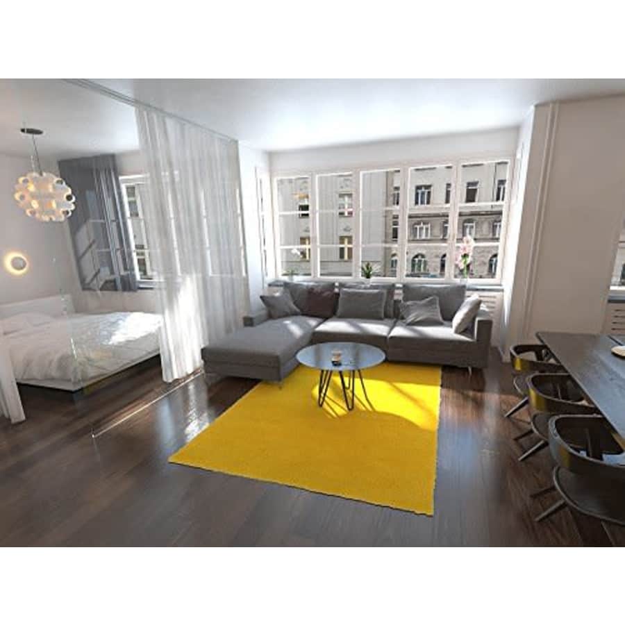 Unique Loom Solo Solid Shag Collection Modern Plush Tuscan Sun Yellow Area Rug (6' 0 x 9' 0) for $80 Unique Loom Solo Solid Shag Collection Modern Plush Tuscan Sun Yellow Area Rug (6' 0 x 9' 0) for $80