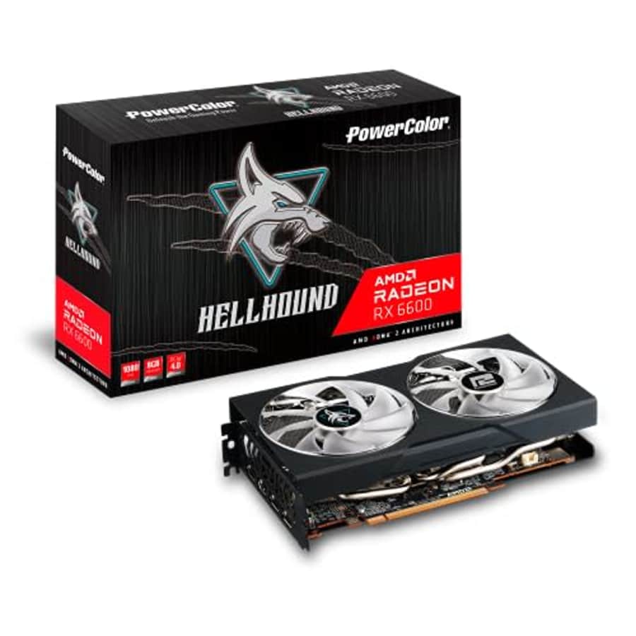 PowerColor Hellhound AMD Radeon RX 6600 Graphics Card with 8GB GDDR6 Memory for $299