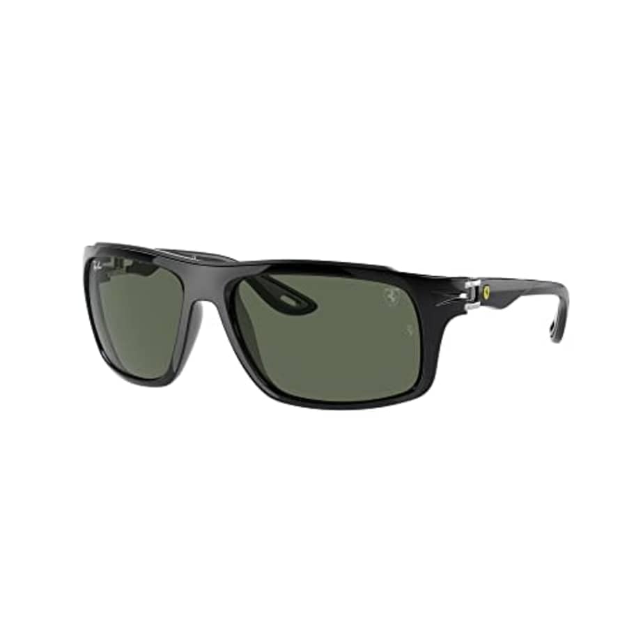 Ray-Ban RB4364M Scuderia Ferrari Collection Aviator Sunglasses, Black/Dark Green, 61 mm for $192