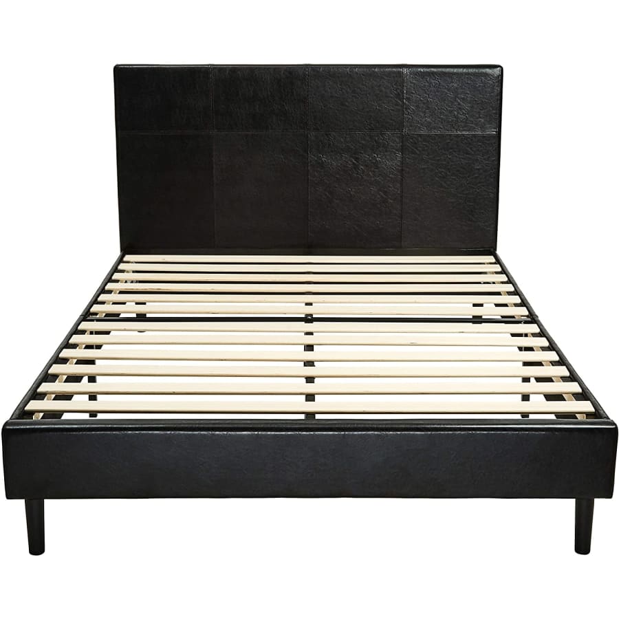 AmazonBasics Upholstered Queen Platform Bed Frame for $132